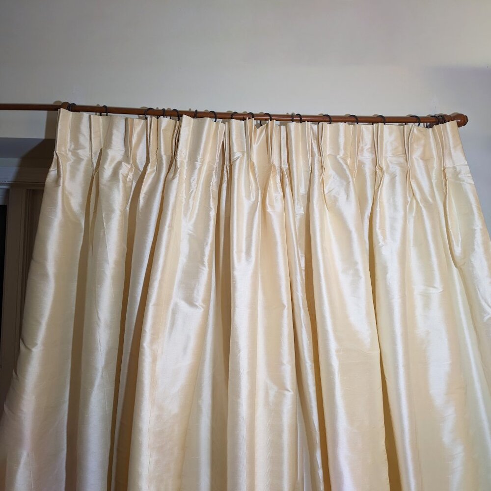 RESTORATION HARDWARE Double Pinch Pleat Thai Silk Curtain - Picture 5 of 9